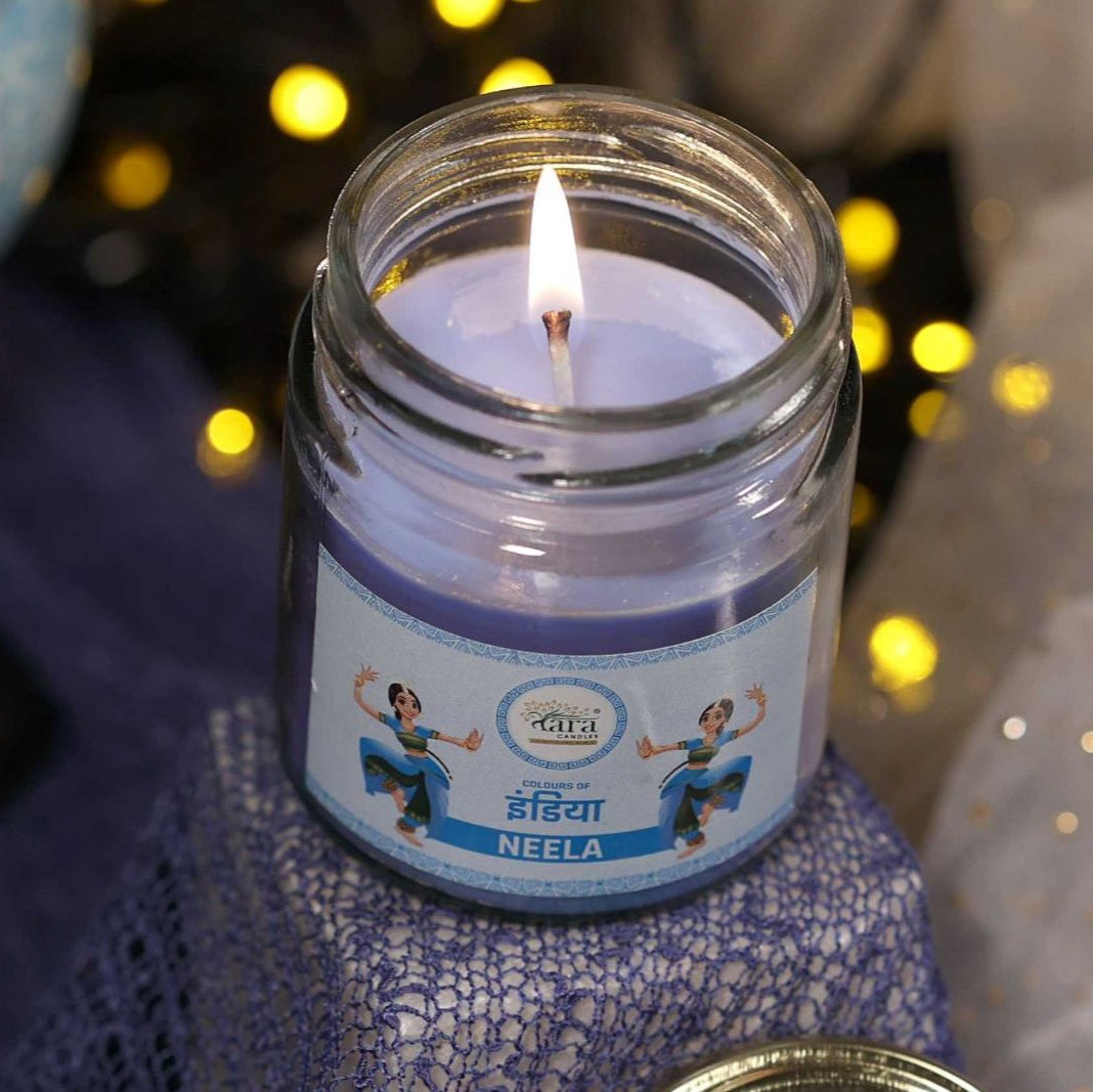 Neela - 1 Wick Scented Candle - Plain Glass Jar - Tara Candles
