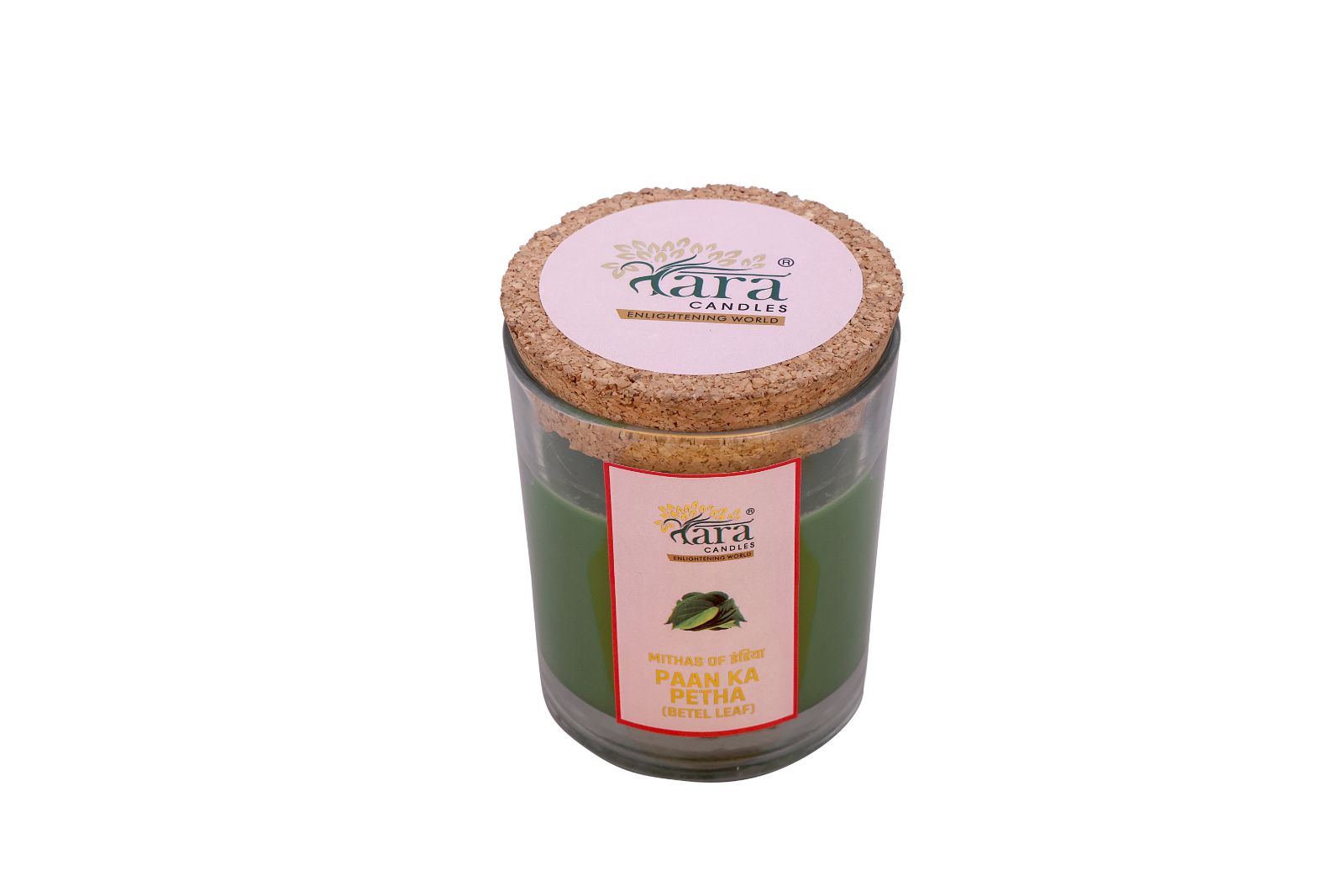 Paan Ka Petha - 1 Wick Scented Candle -  Glass Jar Cork Lid - Tara Candles
