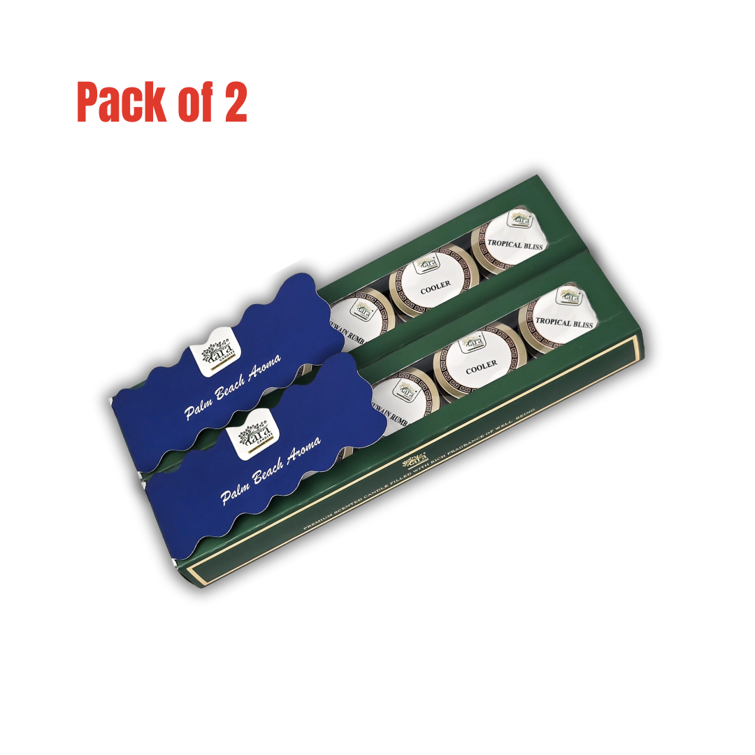 Palm Beach Aroma Collection | Scented Tin Candle | Set of 5 | Single Wick