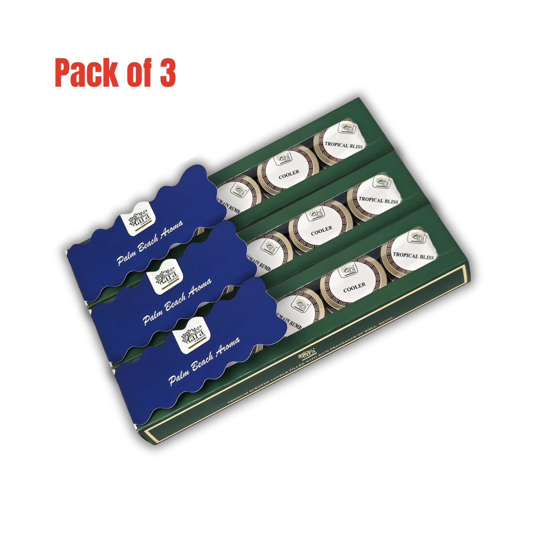 Palm Beach Aroma Collection | Scented Tin Candle | Set of 5 | Single Wick