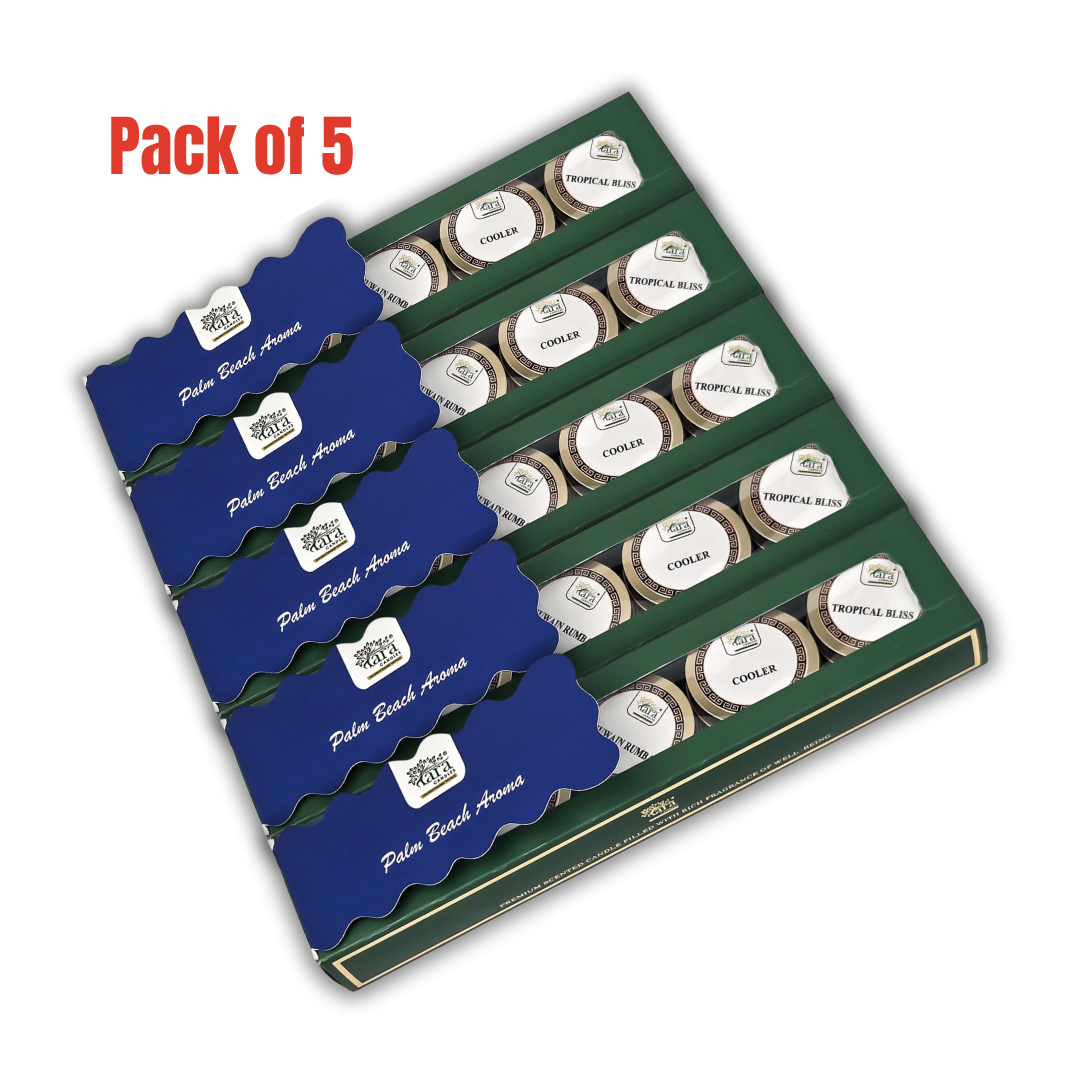 Palm Beach Aroma Collection | Scented Tin Candle | Set of 5 | Single Wick