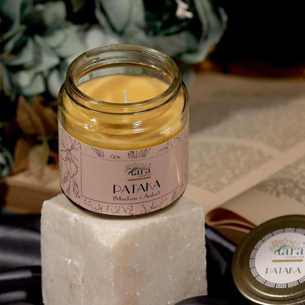 Pataka - 1 Wick Scented Candle - Plain Glass Jar - Tara Candles
