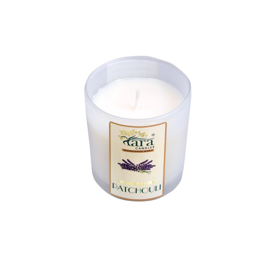 Patchouli - 1 Wick Scented Candle - Frosted Glass Jar - Tara Candles

