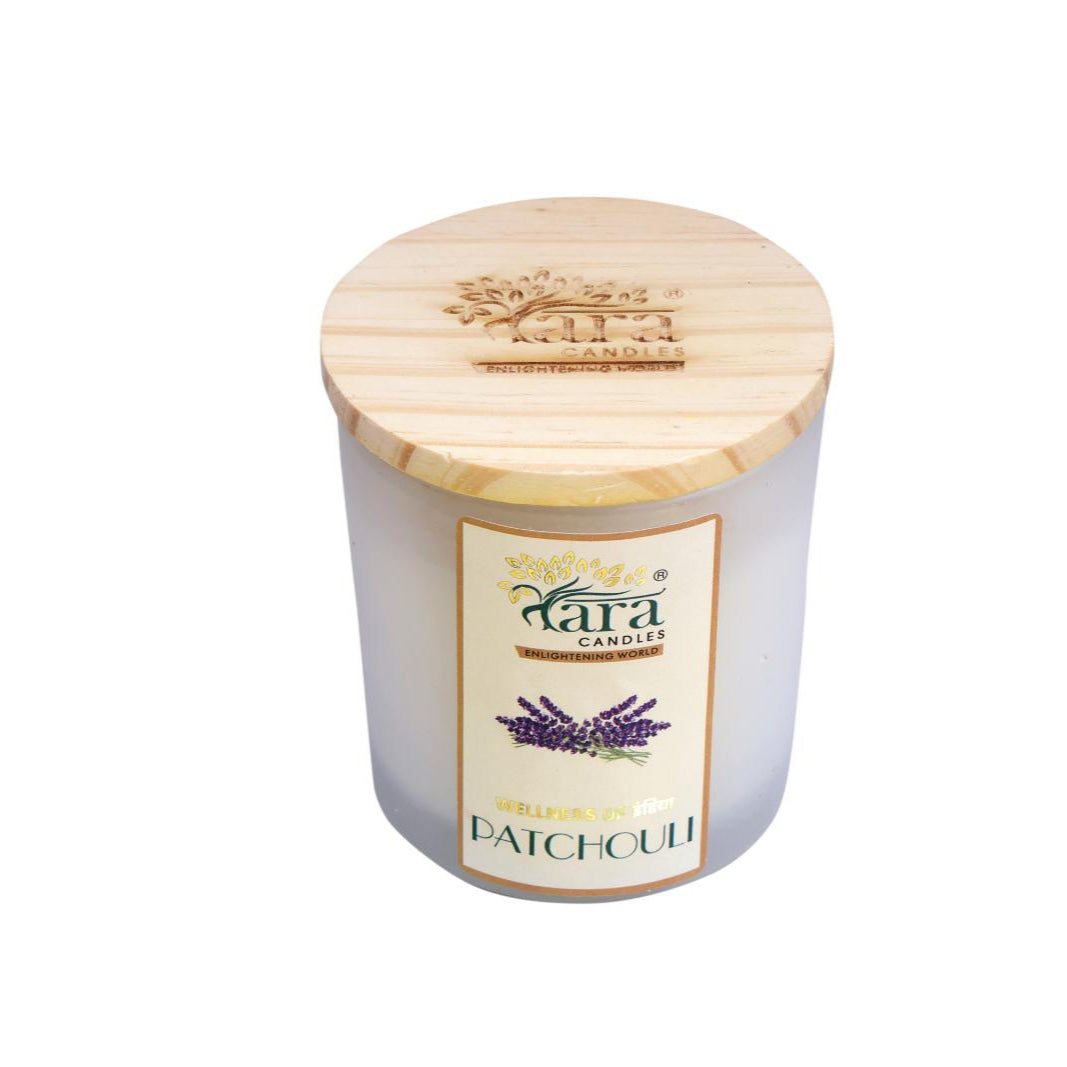 Patchouli - 1 Wick Scented Candle - Frosted Glass Jar - Tara Candles
