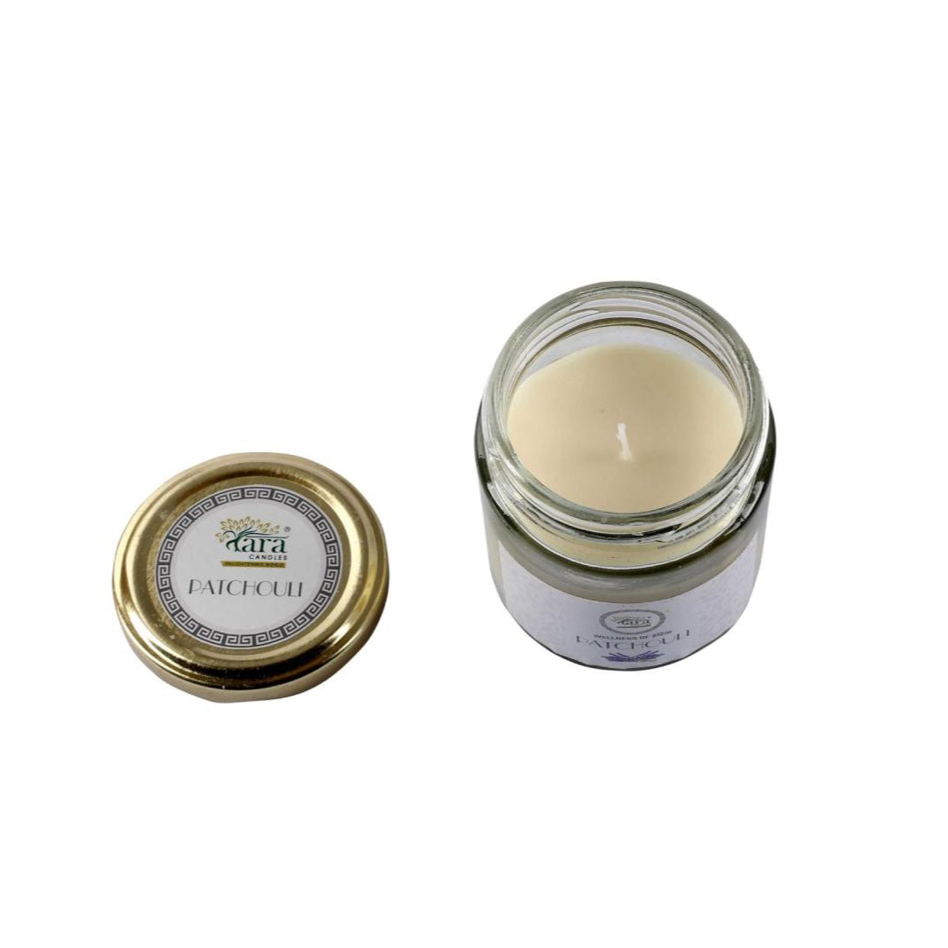 Patchouli- 1 Wick Scented Candle - Plain Glass Jar - Tara Candles
