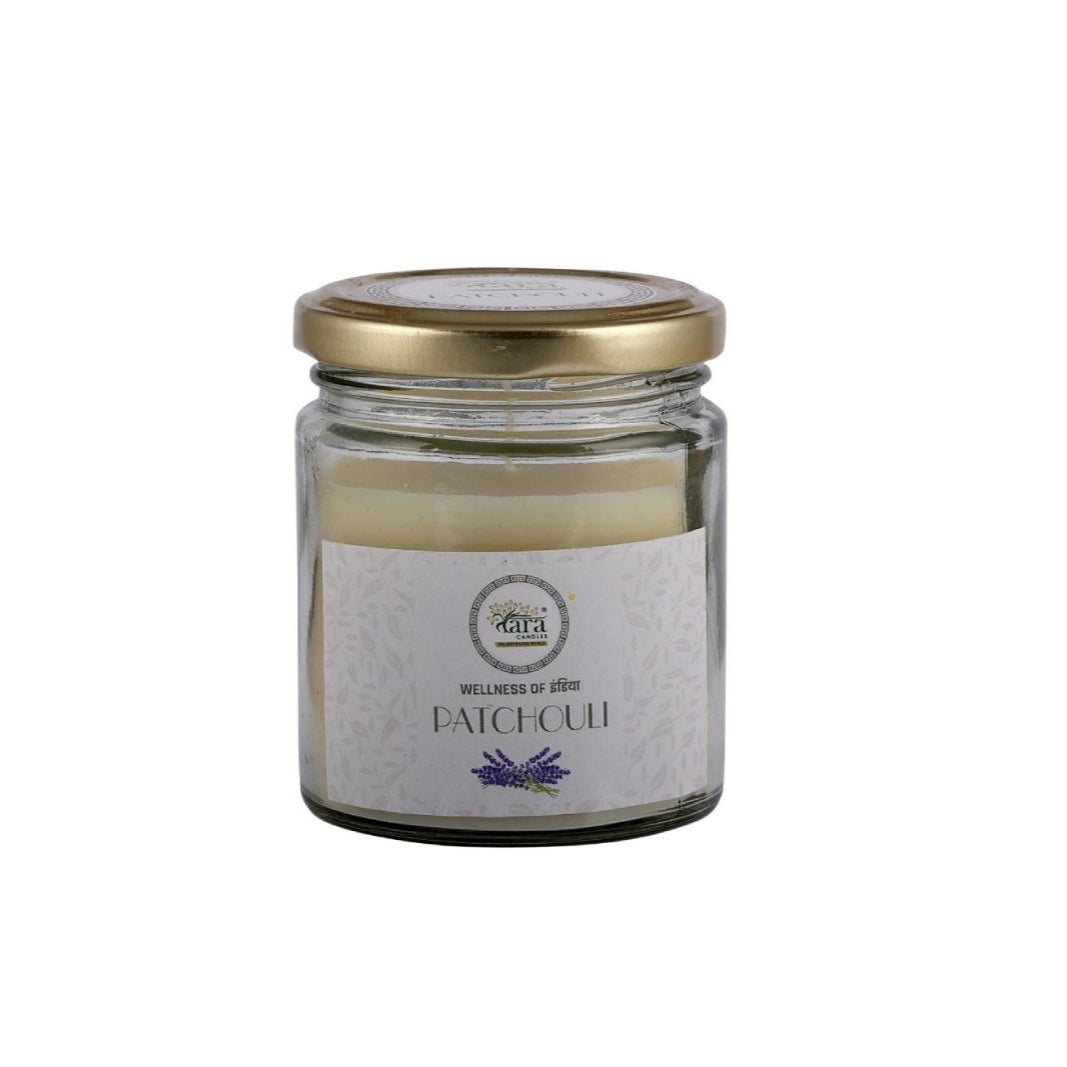 Patchouli- 1 Wick Scented Candle - Plain Glass Jar - Tara Candles

