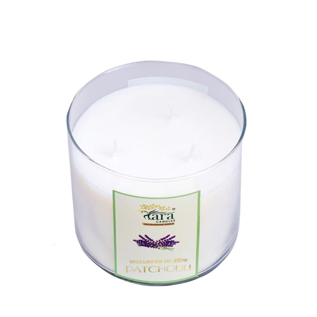 Patchouli | 3 Wick Scented Candle | Clear Glass Jar