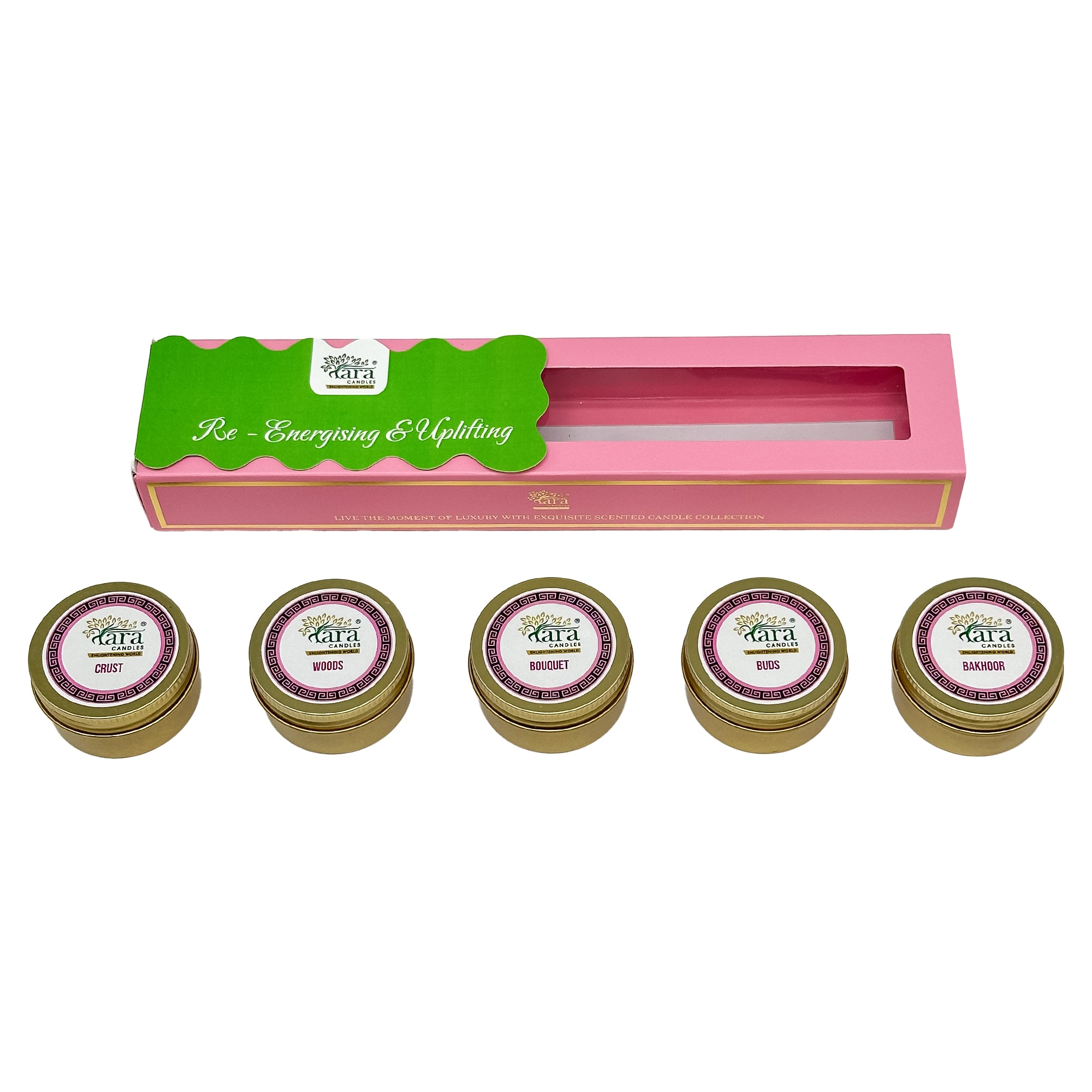 Re-Energising & Uplifting - Scented Tin Candle - Set of 5 - Tara Candles
