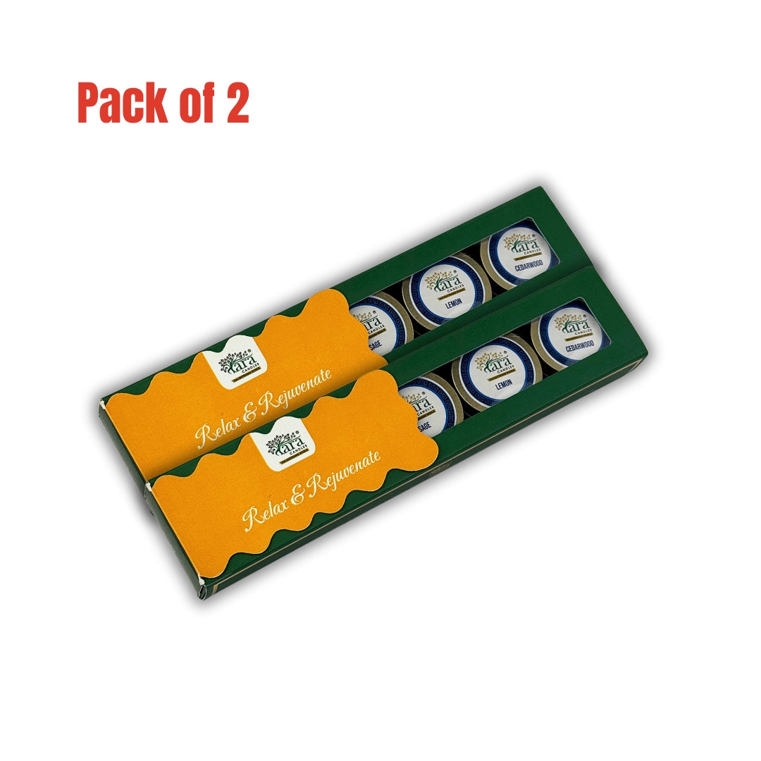 Relax & Rejuvenate | Scented Tin Candle | Set of 5 | Single Wick