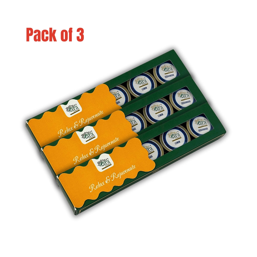 Relax & Rejuvenate | Scented Tin Candle | Set of 5 | Single Wick