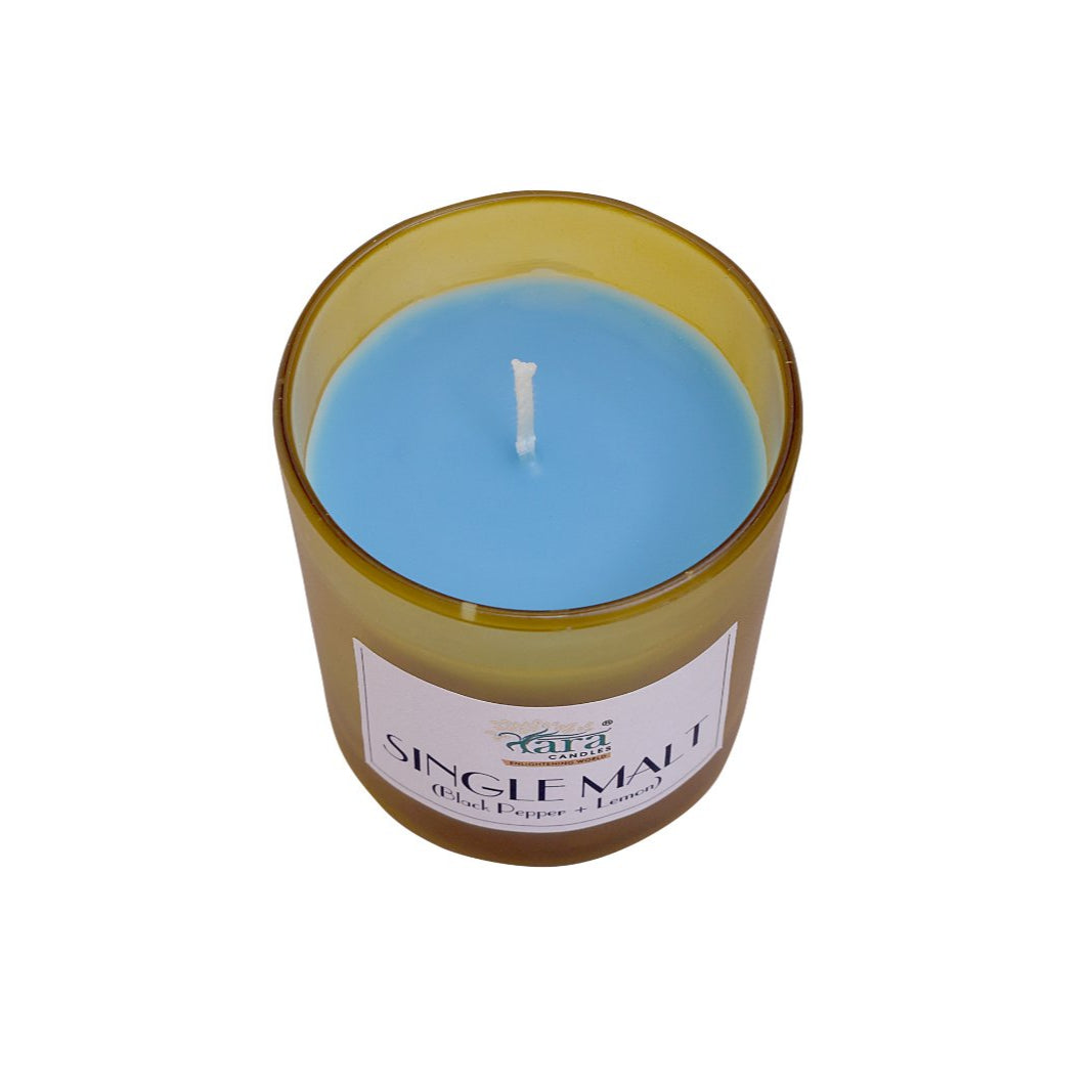 Singlemalt - 1 Wick Scented Candle - Frosted Glass Jar - Tara Candles
