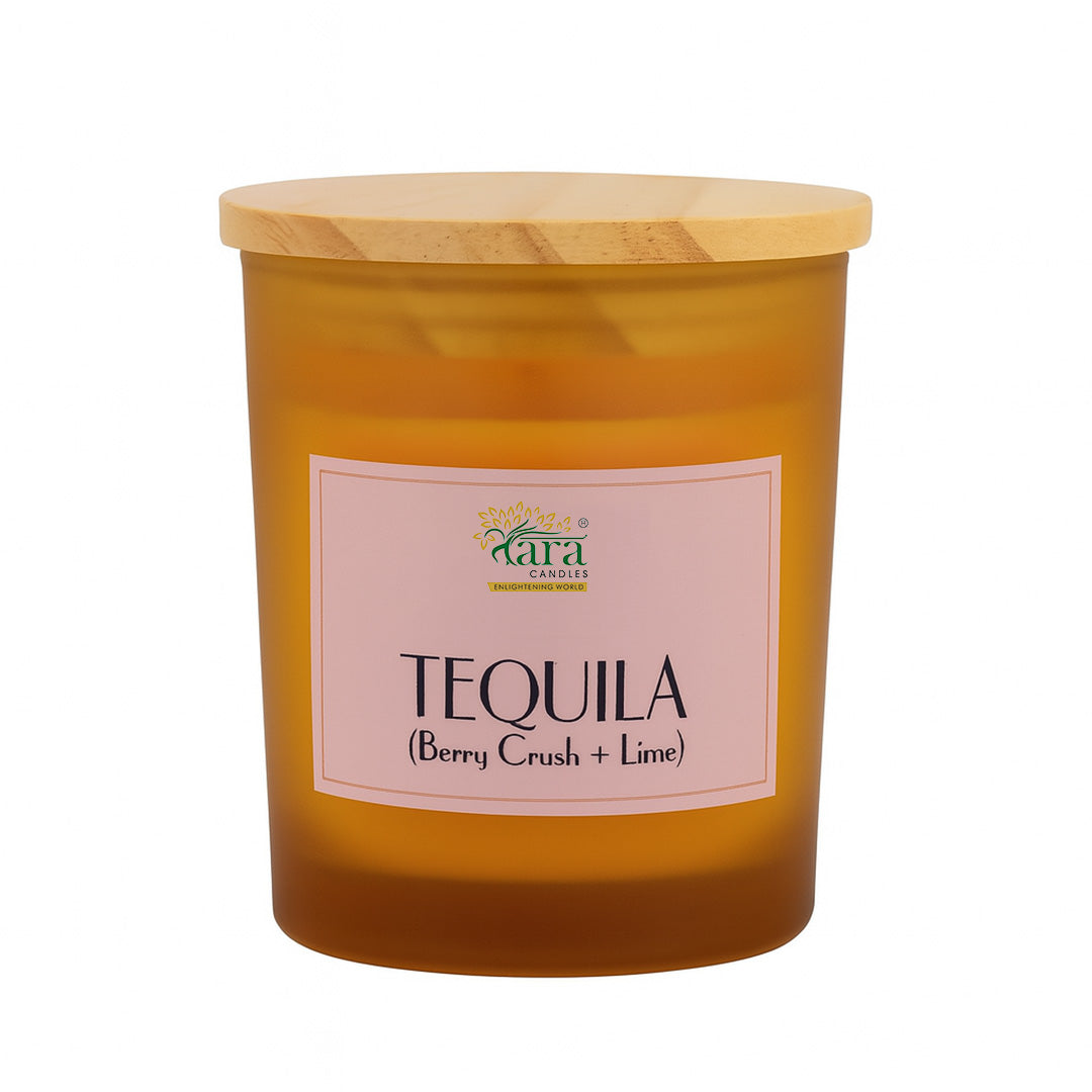 Tequila Aroma | 1 Wick Scented Candle | Frosted Glass Jar | 30+ Burning Hours
