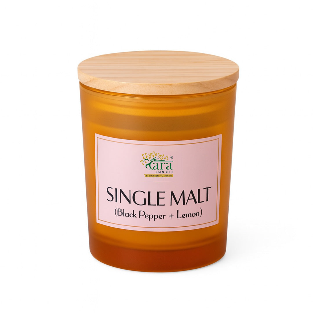 Singlemalt | 1 Wick Scented Candle | Frosted Glass Jar | 30+ Burning Hours