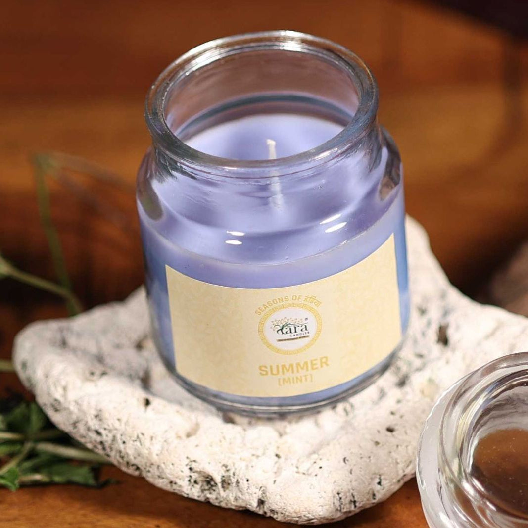 Summer Mint - 1 Wick Scented Candle - Irish Glass Jar - Tara Candles
