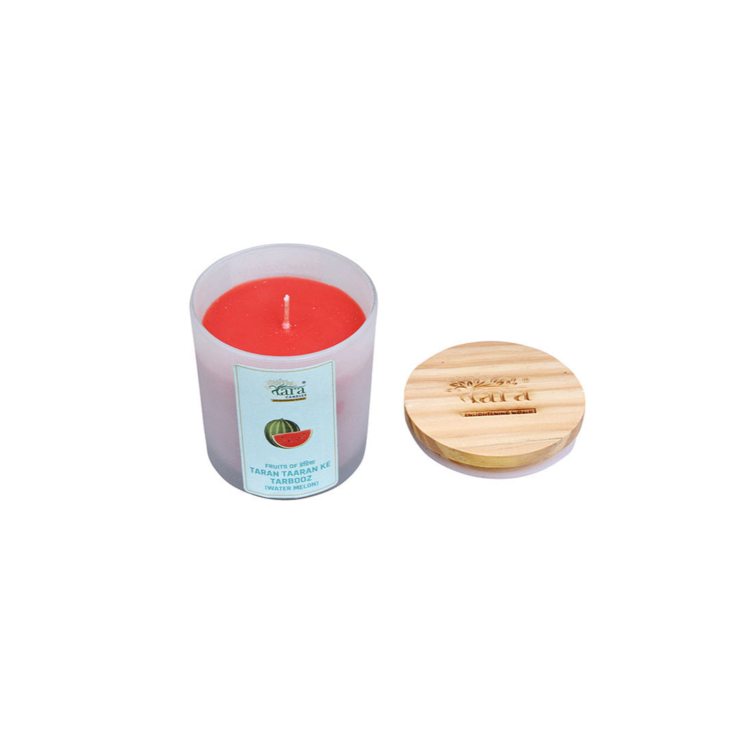 Taran Taaran Ke Tarbooz - 1 Wick Scented Candle - Frosted Glass Jar - Tara Candles
