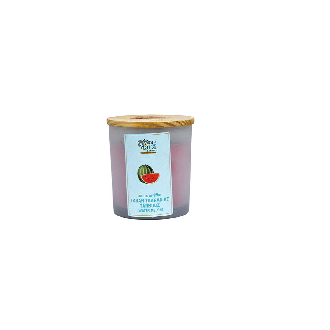 Taran Taaran Ke Tarbooz - 1 Wick Scented Candle - Frosted Glass Jar - Tara Candles

