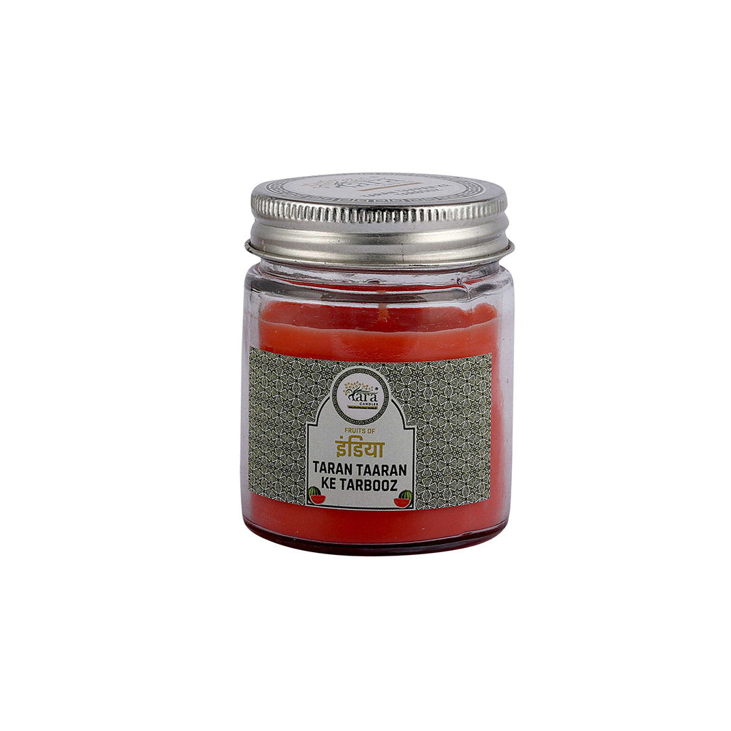 Taran Taaran Ke Tarbooz - 1 Wick Scented Candle - Plain Glass Jar - Tara Candles
