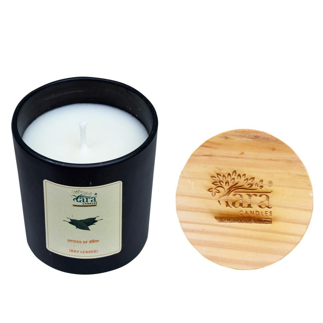 Tejpatta - 1 Wick Scented Candle - Amber Glass Jar - Medium - Tara Candles
