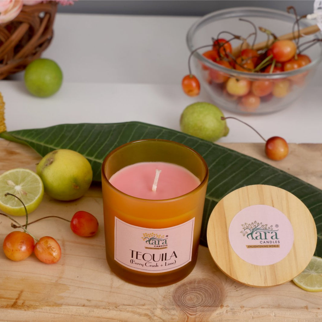 Tequila - 1 Wick Scented Candle - Frosted Glass Jar - Tara Candles
