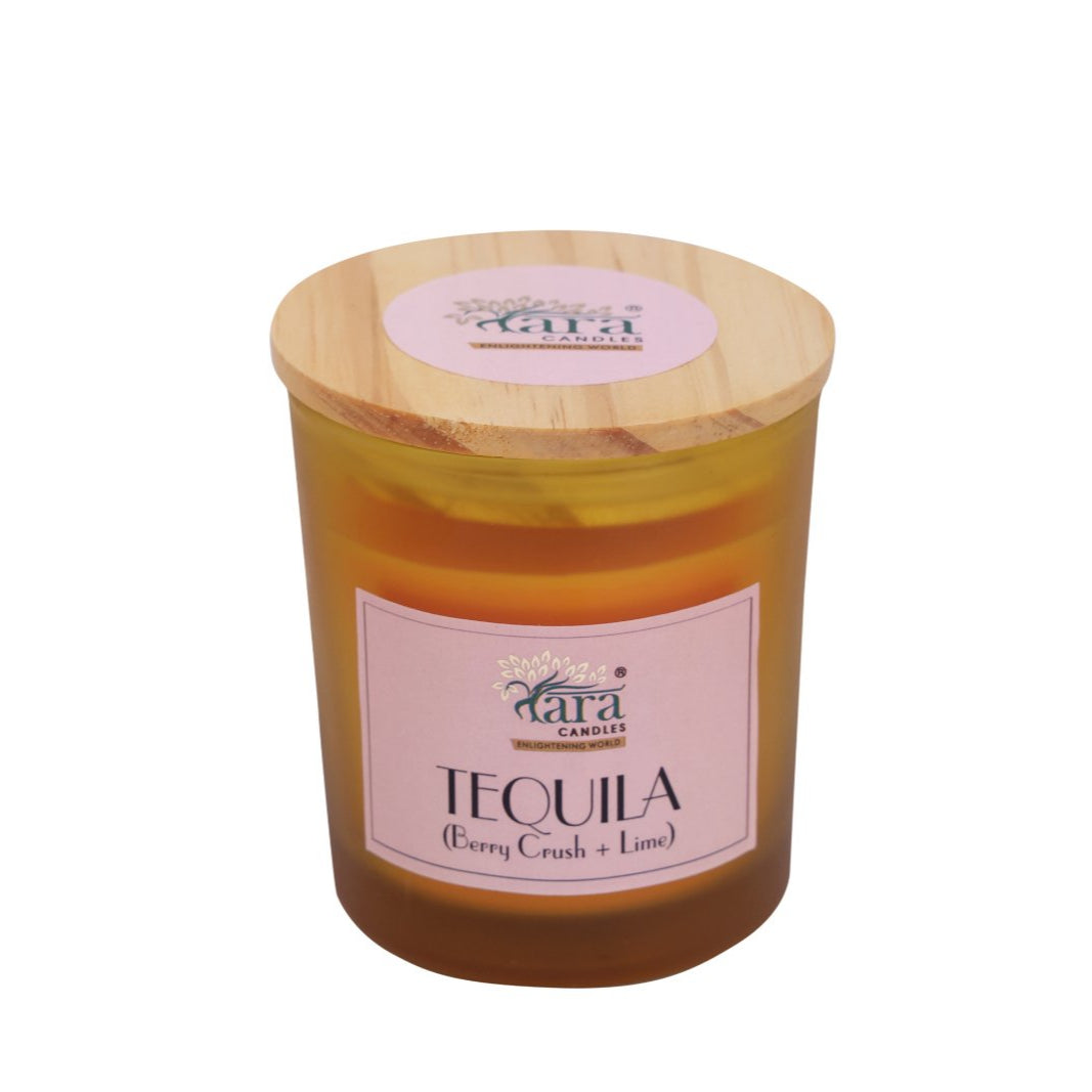 Tequila - 1 Wick Scented Candle - Frosted Glass Jar - Tara Candles
