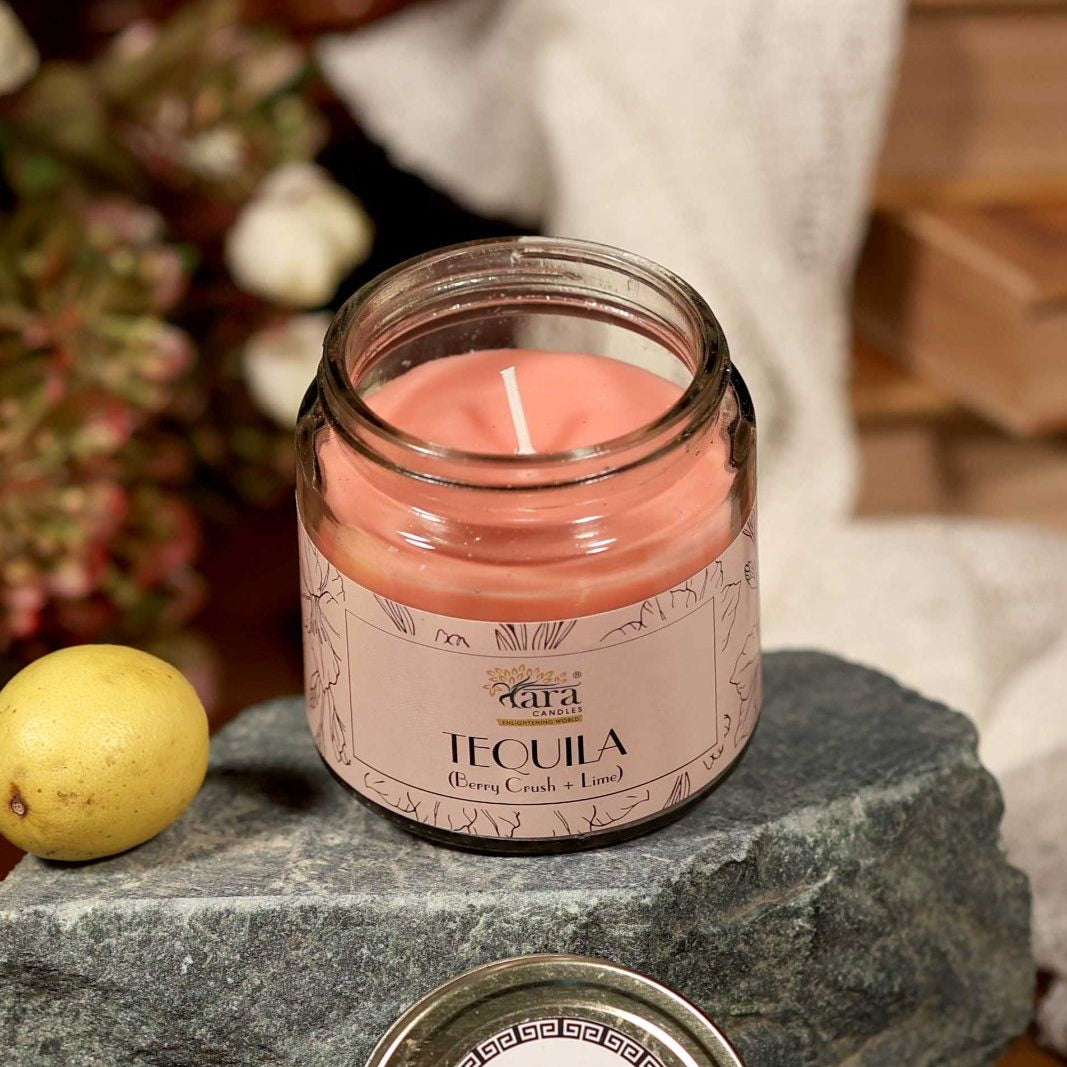 Tequila- 1 Wick Scented Candle - Plain Glass Jar - Tara Candles
