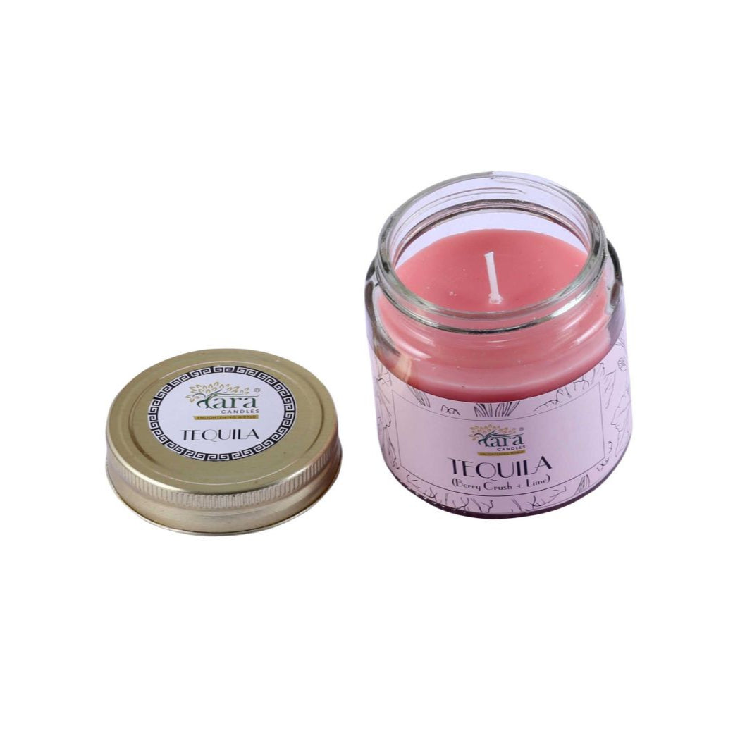 Tequila- 1 Wick Scented Candle - Plain Glass Jar - Tara Candles
