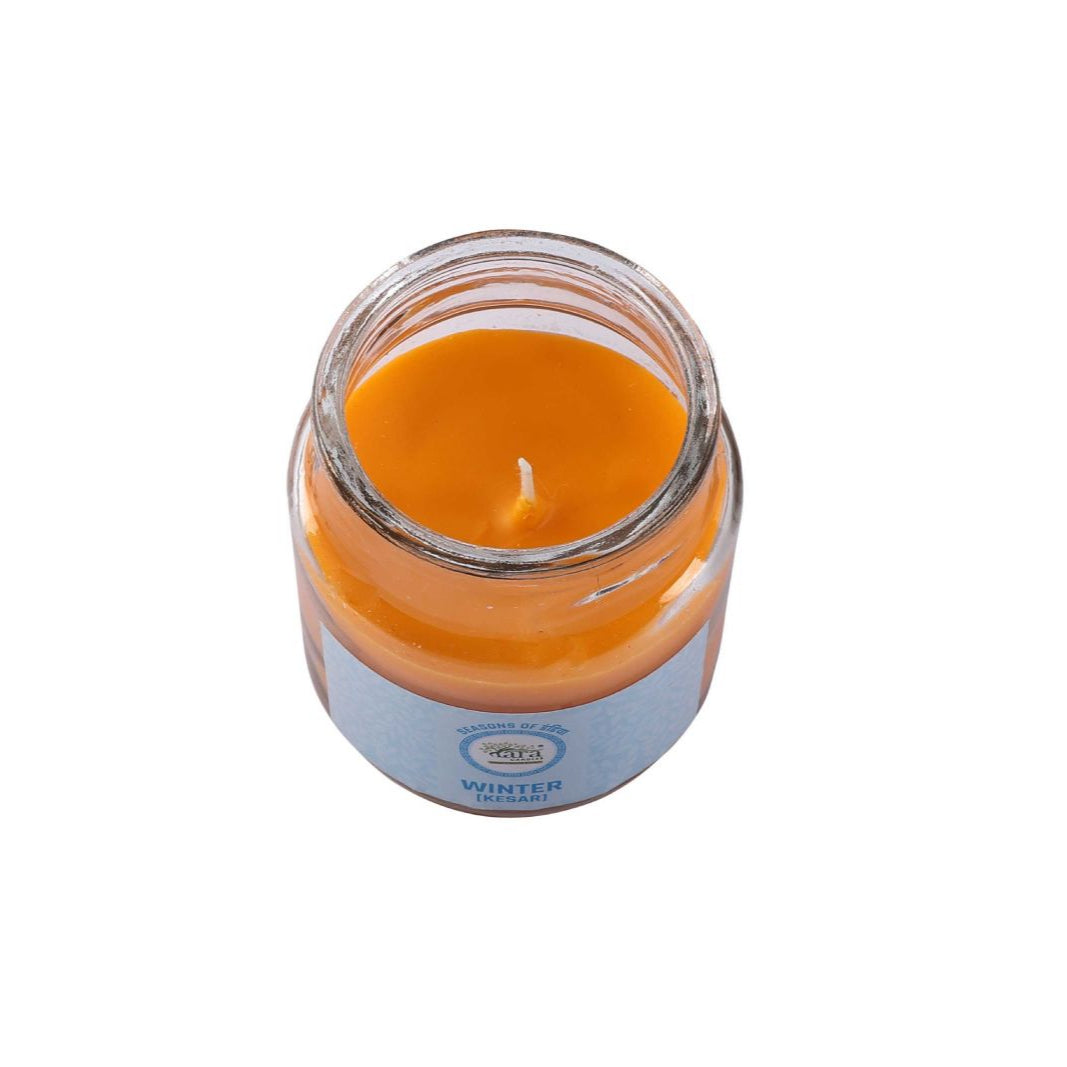 Winter Kesar - 1 Wick Scented Candle - Irish Glass Jar - Tara Candles
