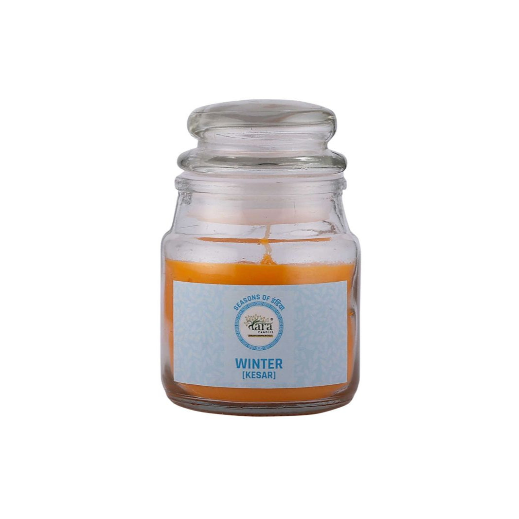 Winter Kesar - 1 Wick Scented Candle - Irish Glass Jar - Tara Candles
